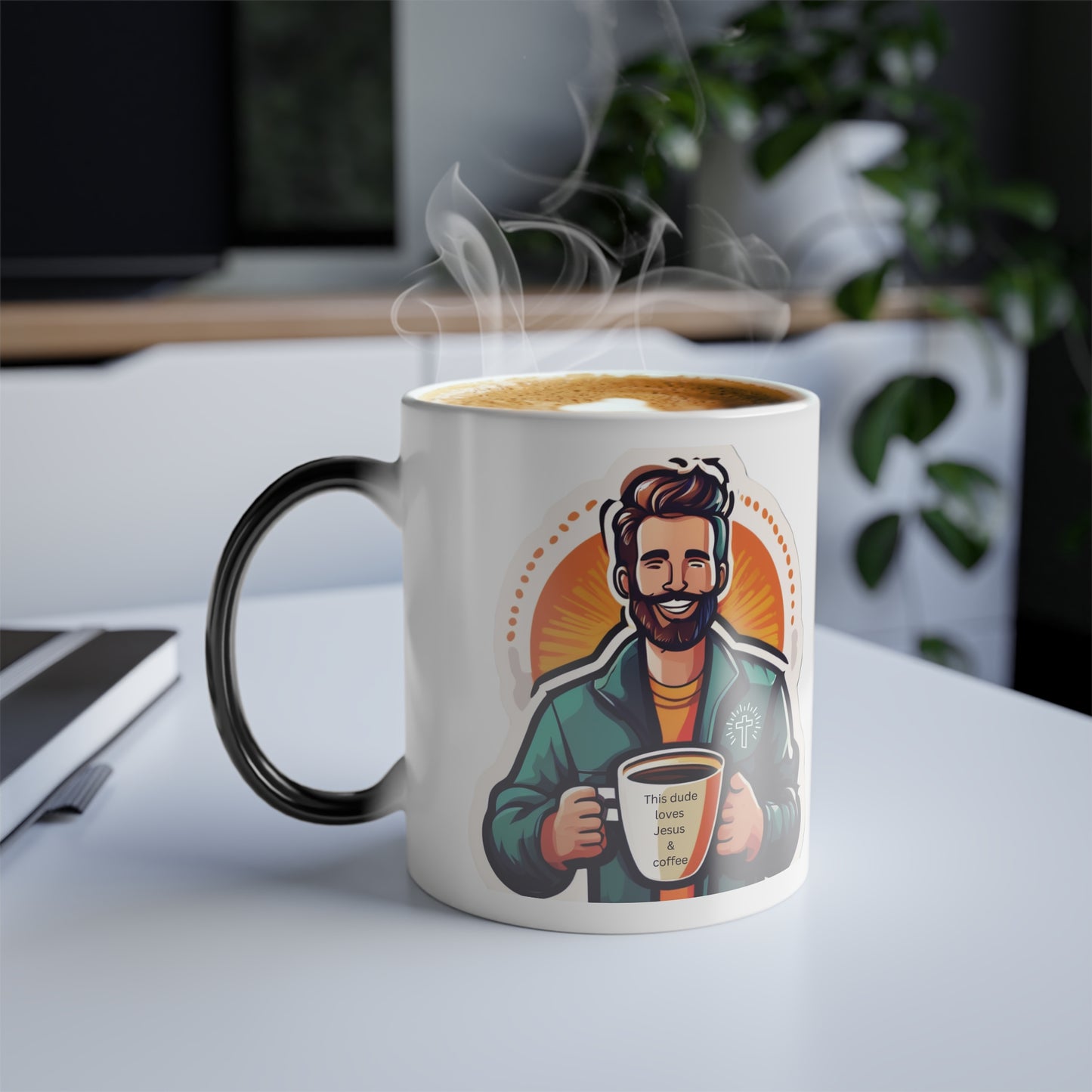 This Dude Loves Jesus & Coffee Color Morphing Mug, 11oz