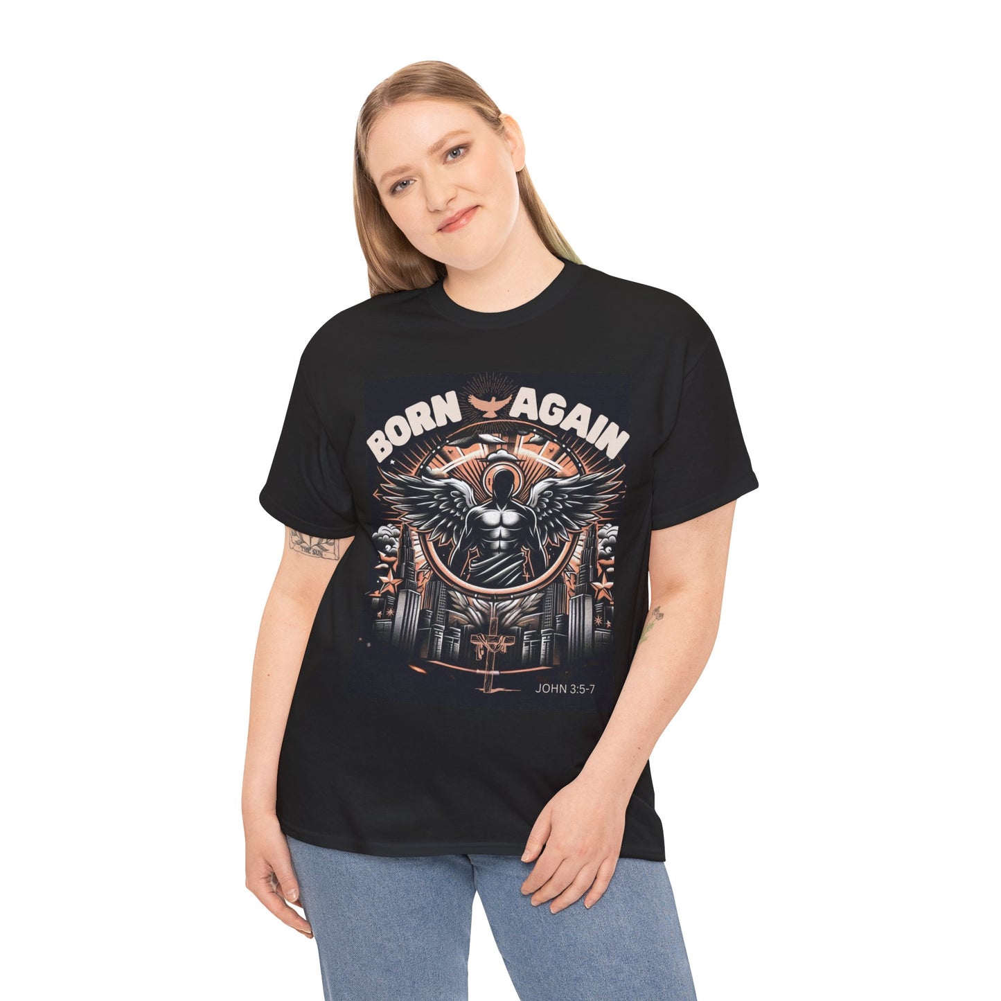 Reborn In Christ Jesus Unisex Heavy Cotton Tee