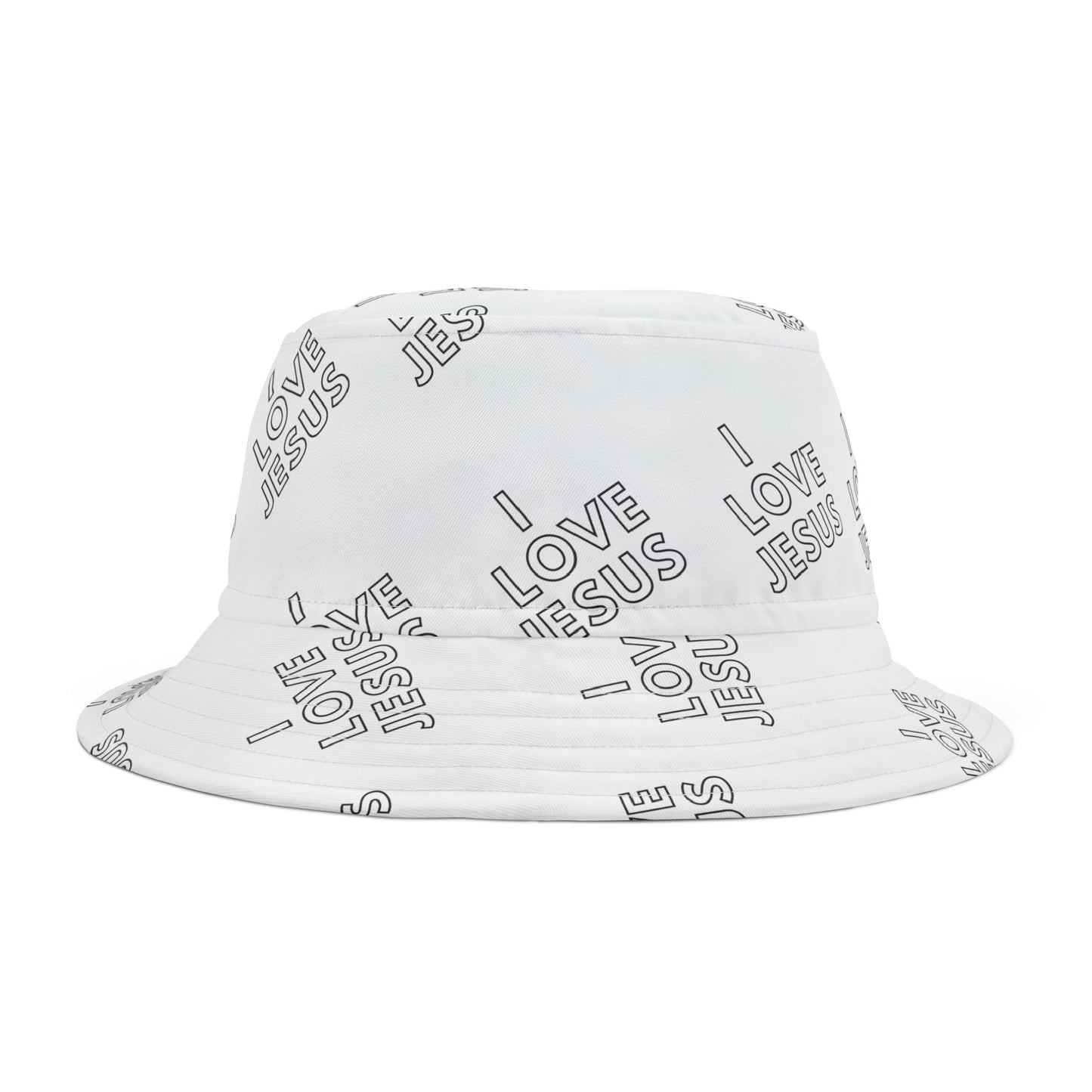 I Love Jesus Bucket Hat Black (AOP)