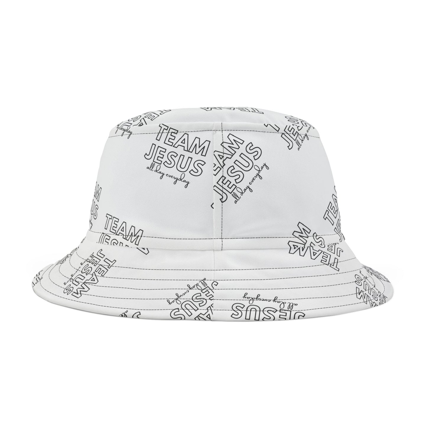 Team Jesus All Day Everyday Black Bucket Hat (AOP)