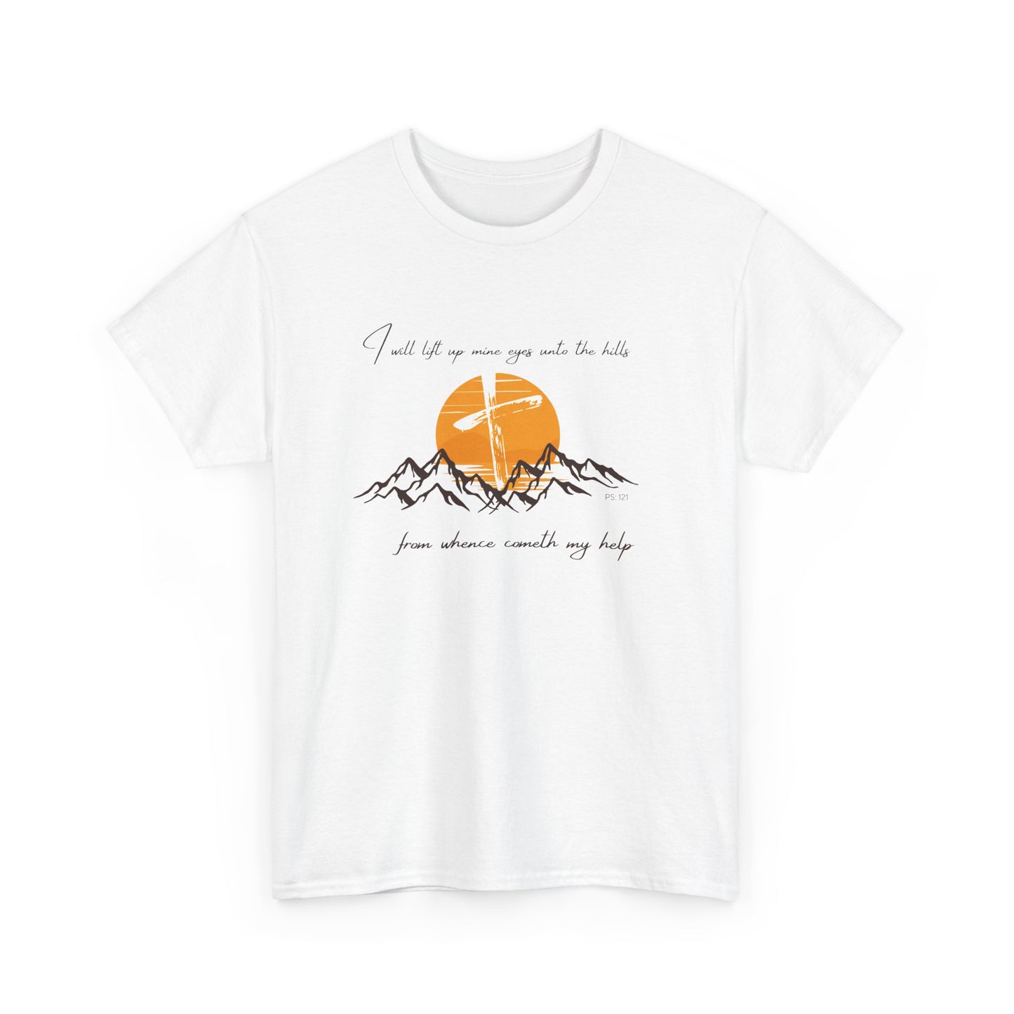 Look To the Hills Design 2 Unisex Heavy Cotton Tee