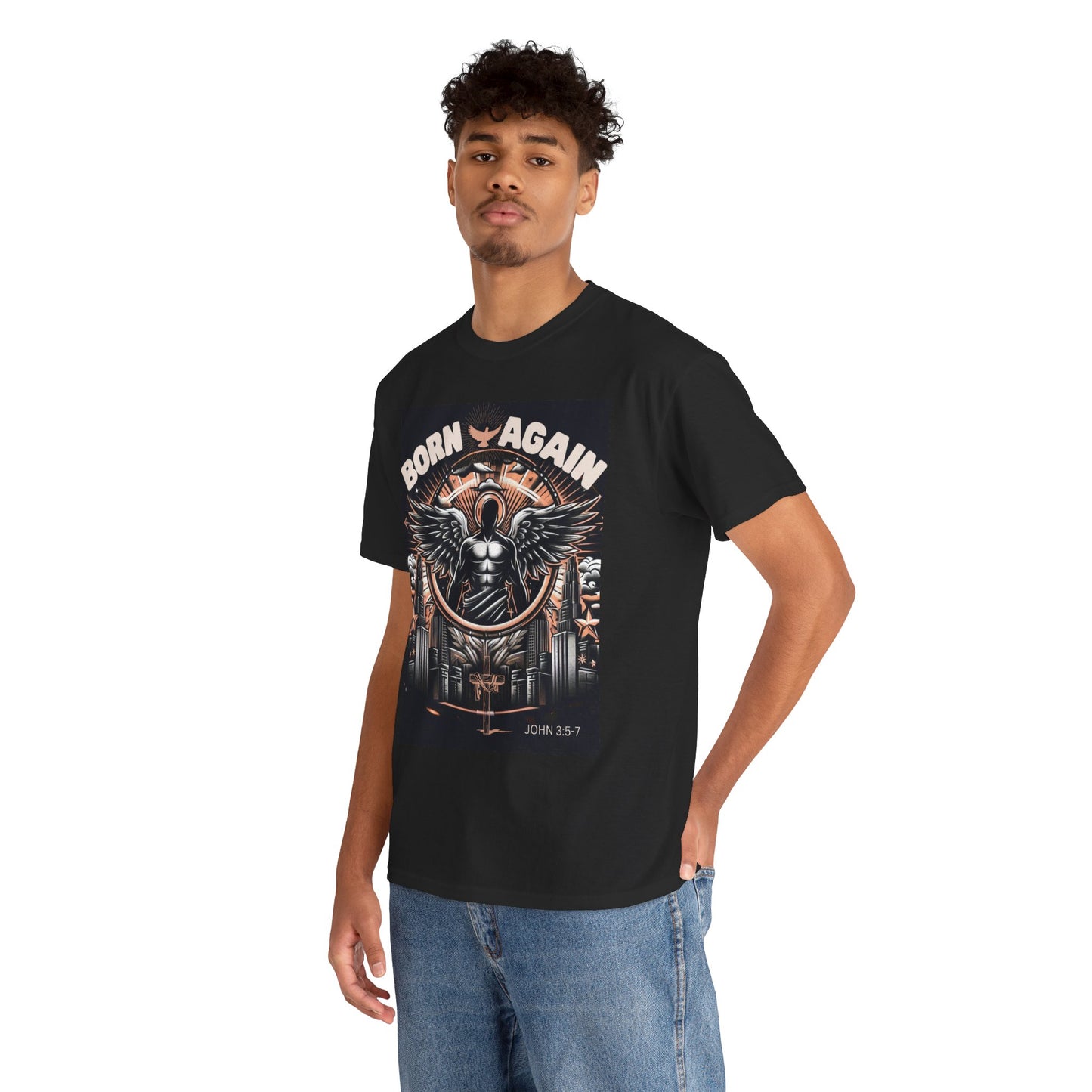 Reborn In Christ Jesus Unisex Heavy Cotton Tee