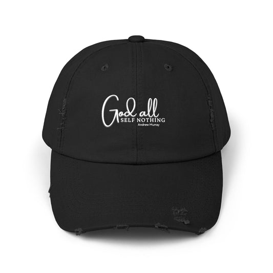 God All Self Nothing Unisex Distressed Cap