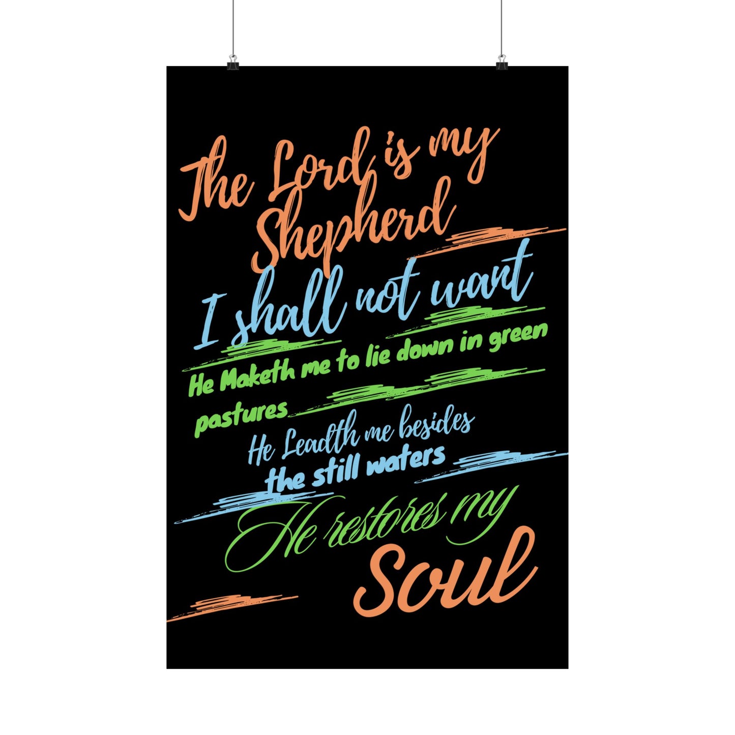 The Lord Is My Shepherd Matte Vertical Posters