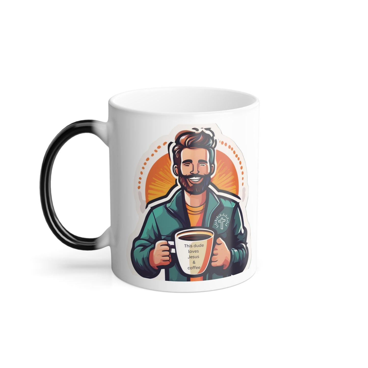 This Dude Loves Jesus & Coffee Color Morphing Mug, 11oz