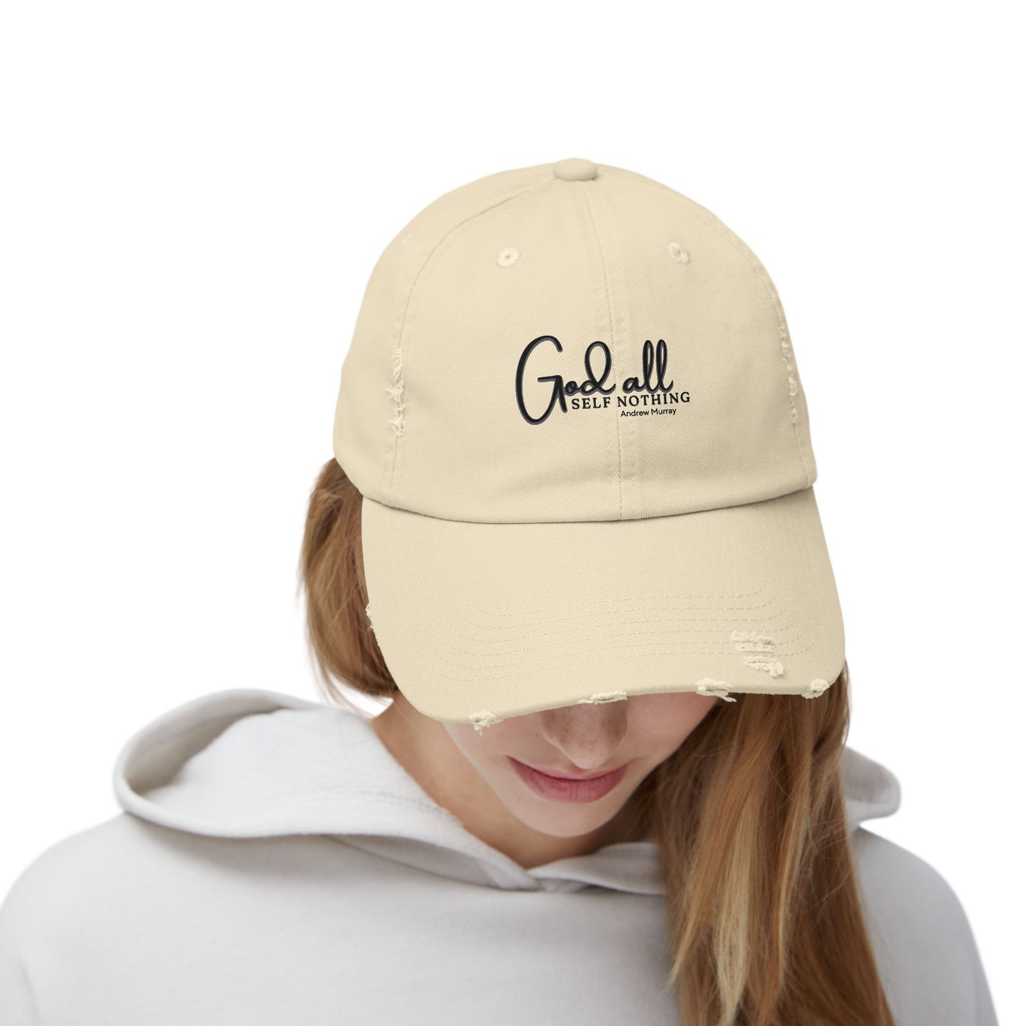 God All Self Nothing Unisex Distressed Cap