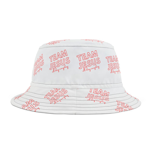 Team Jesus All Day Everyday Red Bucket Hat (AOP)