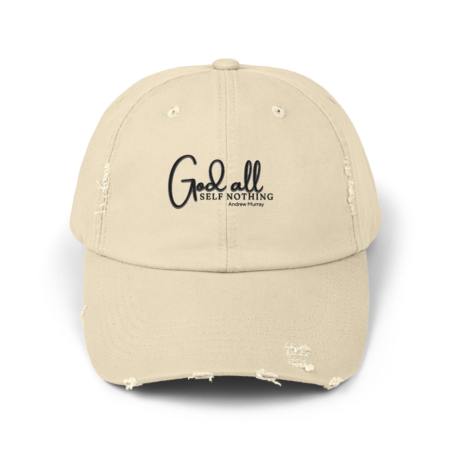 God All Self Nothing Unisex Distressed Cap