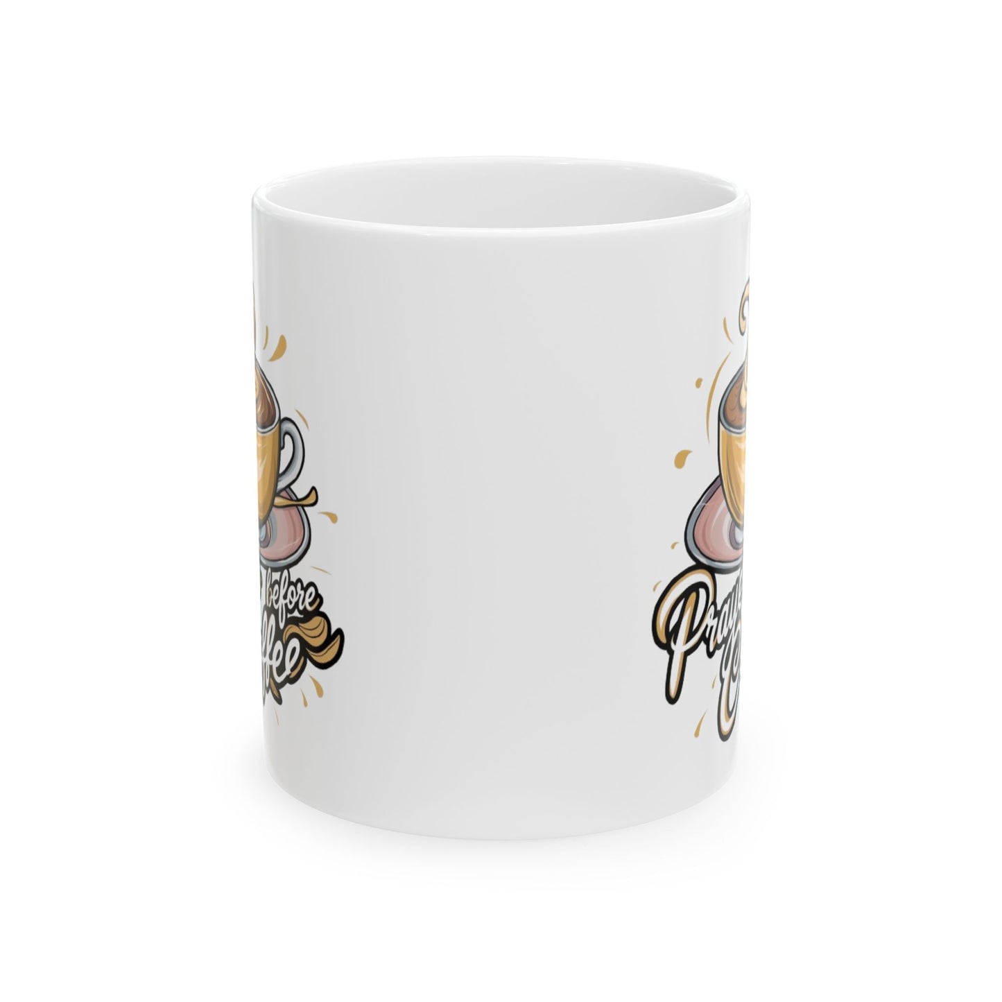 Start Your Day Right: 'Prayer Before Coffee' Inspirational Ceramic Mug