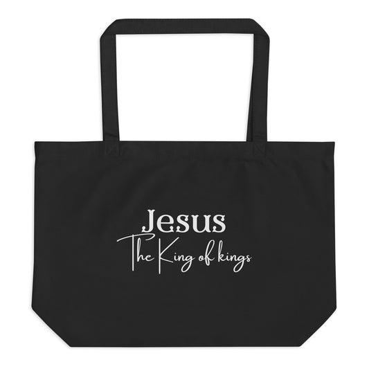 Jesus The King of kings' Large organic tote bag