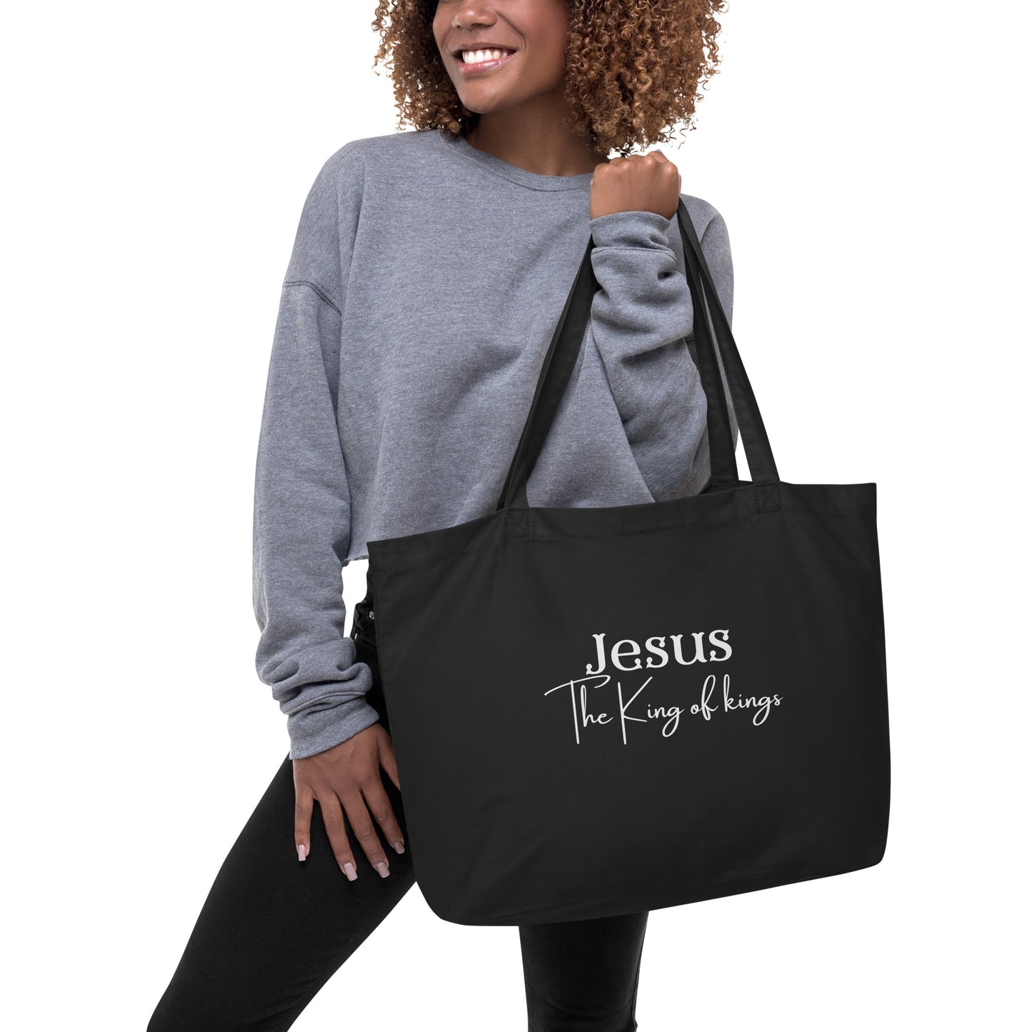 Jesus The King of kings' Large organic tote bag